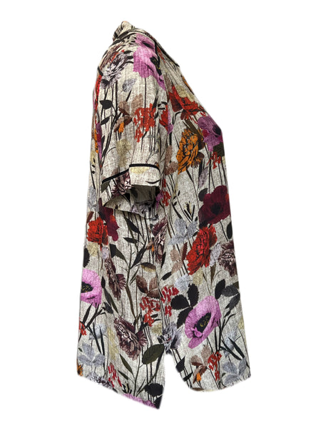 Marina Rinaldi Women's Beige Baleari Button Down Viscose Shirt NWT