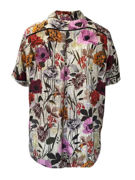 Marina Rinaldi Women's Beige Baleari Button Down Viscose Shirt NWT