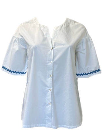 Marina Rinaldi Women's White Banchisa Button Down Cotton Shirt NWT