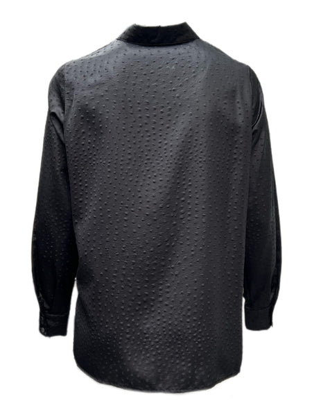 MARINA RINALDI Women's Bantu Textured Button Up Blouse $755 NWT