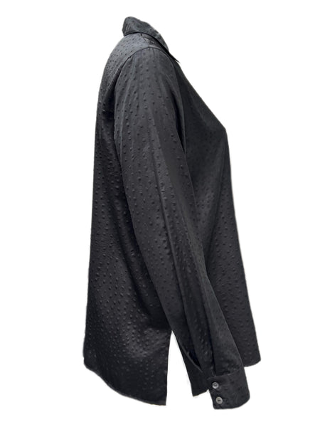 MARINA RINALDI Women's Bantu Textured Button Up Blouse $755 NWT