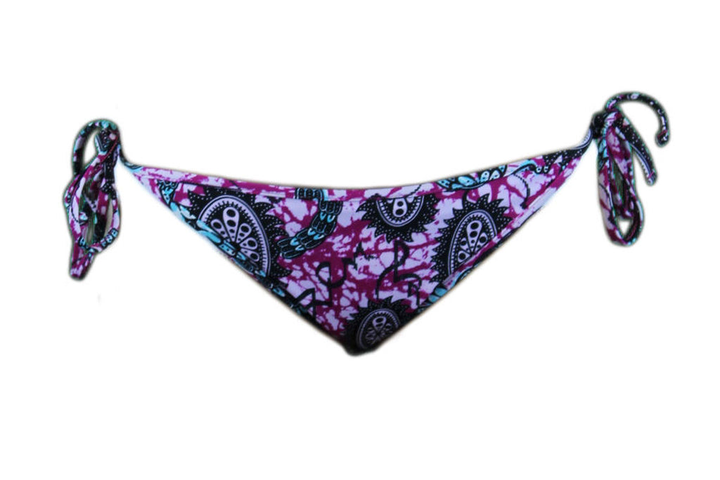 BANTU Women's Purple / Multi-Color Side-Tie Bikini Bottom $64.99 NEW