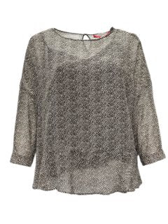 MARINA RINALDI Women's Bari Sheer Peplum Blouse $290 NWT