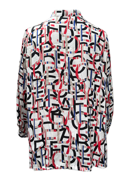 Marina Rinaldi Women's Red Barone Button Down Blouse NWT