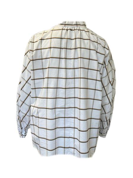 Marina Rinaldi Women's White Basket Tie Front Cotton Shirt NWT