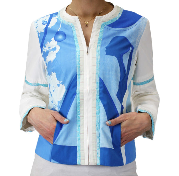 CUSTO BARCELONA Women's Bianca Dreaming Graphic Jacket 292376 $244 NWT