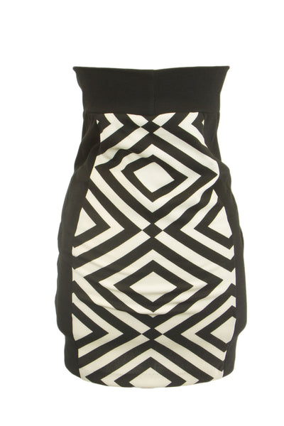 OLIAN Maternity Women's Black Ivory Geometric Print Pencil Skirt Sz XS $80 NWT