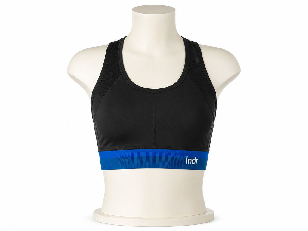 LNDR Women's Black/True Blue Workout Bra #AV917 XS $88 NWT
