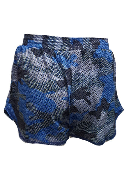 TEREZ Girl's Blue Denim Camo Shorts #333011057 8 Years NWT
