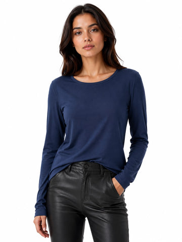 VINCE Women's Blue Long Sleeve Top V118781672 Sz XS $135 NWT