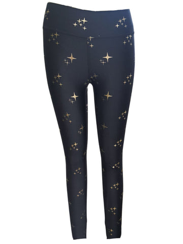 TEREZ Women's Black Sparkle Foil Leggings #22258390 NWT