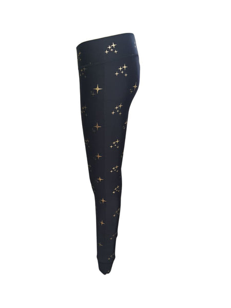 TEREZ Women's Black Sparkle Foil Leggings #22258390 NWT