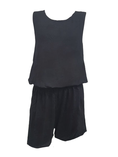 TEREZ Girl's Black Crisscross Back Romper #1211546 XL NWT