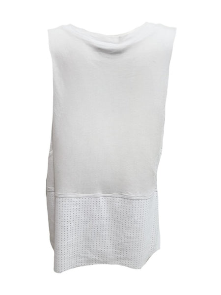 TEREZ Girl's White Pinhole Tank Shirt #14028531 Large NWT