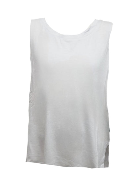 TEREZ Girl's White Pinhole Tank Shirt #14028531 Large NWT