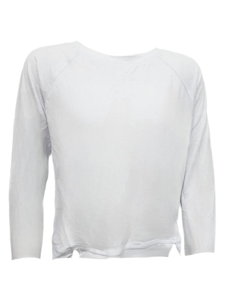 TEREZ Girl's White Front Slash Long Sleeve Shirt #1252547 NWT