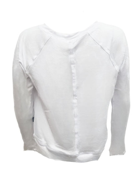 TEREZ Girl's White Front Slash Long Sleeve Shirt #1252547 NWT