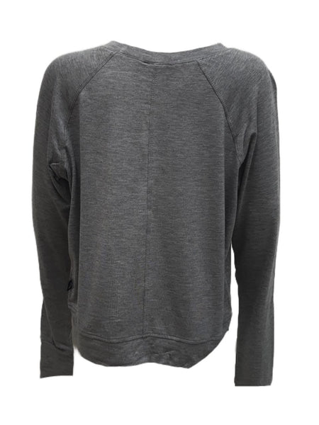 TEREZ Girl's Grey Slitted Long Sleeve Shirt #12528026 NWT