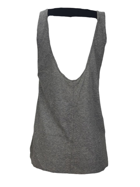 TEREZ Women's Grey Ribbon Tank Shirt #43202846 NWT
