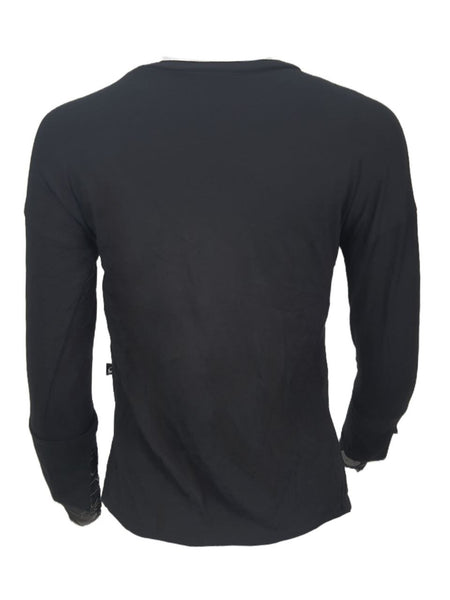 TEREZ Women's Black Hologram Galaxy Foil Long Sleeve Shirt #12648337 NWT