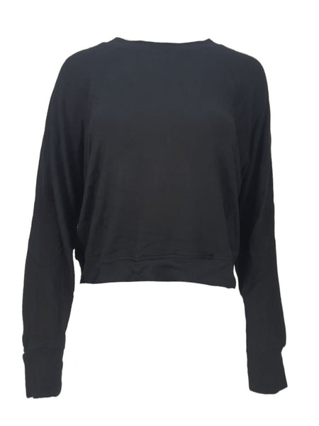 TEREZ Women's Black Brushed Jersey Sweater #23428276 NWT