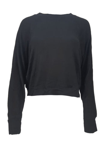 TEREZ Women's Black Brushed Jersey Sweater #23428276 NWT