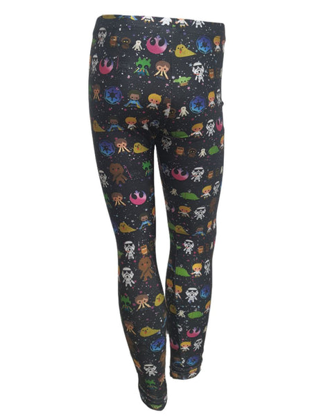 TEREZ Girl's Black Star Wars Gang All Here Leggings #4018055 NWT