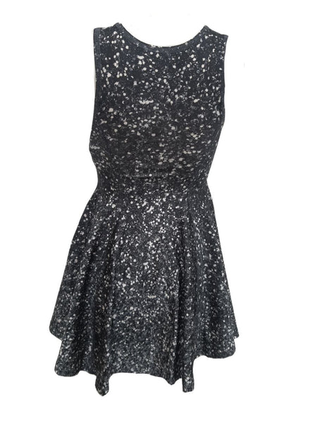 TEREZ Girl's Black Heathered Stars Dress #6003986 5 Years NWT