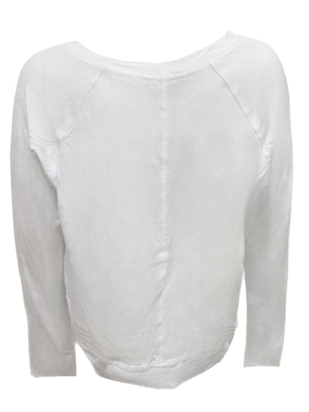 TEREZ Girl's White Jersey Long Sleeve Shirt #1252547 NWT