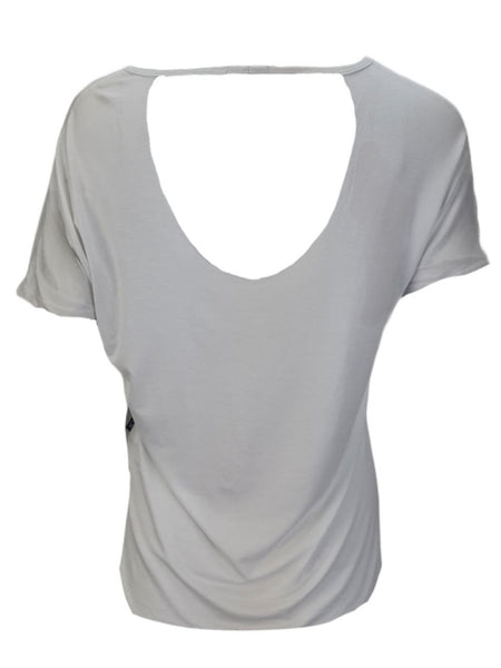 TEREZ Women's White Slash Shoulder T-Shirt #2302547 NWT