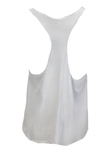 TEREZ Women's White Racerback Tank #2208547 Large NWT