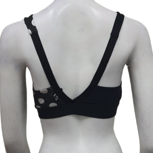TEREZ Women's Black Let's Polka Sports Bra #24728516 NWT