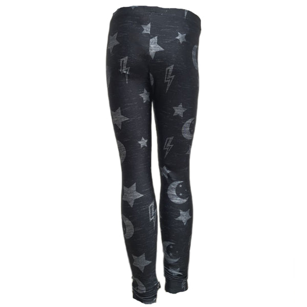 TEREZ Girl's Black To The Moon And Back Leggings #401791010 Medium NWT