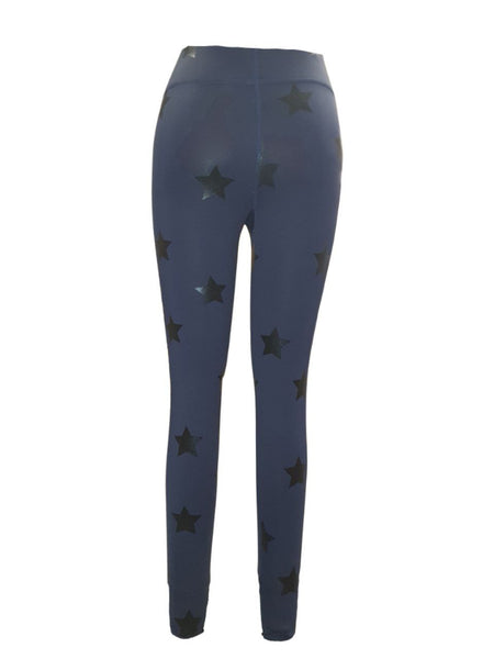 TEREZ Women's Blue Foild Printed Leggings #22257756 NWT