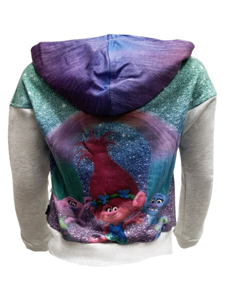 TEREZ Girl's White Troll Hoodie #42203981 Medium NWT