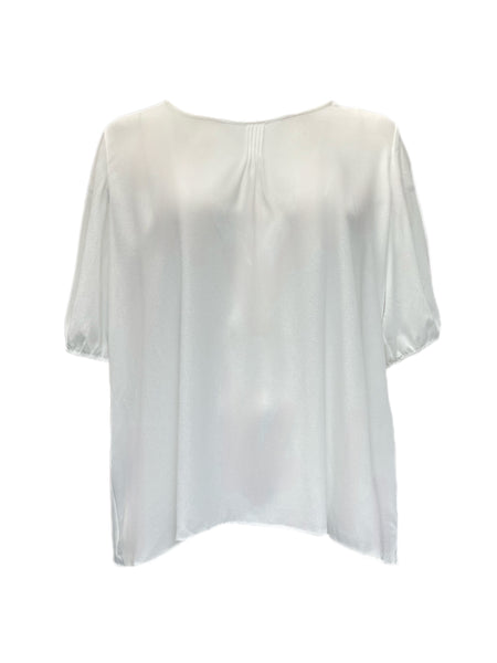 Marina Rinaldi Women's White Brema Sheer Blouse Size 22W/31 NWT