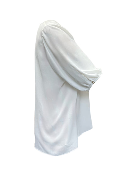 Marina Rinaldi Women's White Brema Sheer Blouse Size 22W/31 NWT