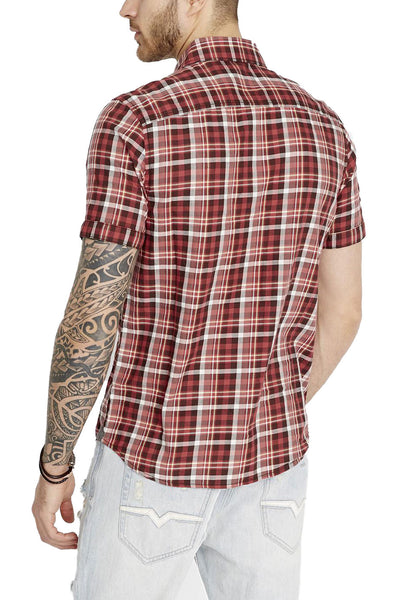 Buffalo David Bitton Men's Petrol Plaid Steddy Button-up Shirt BPM11891 $74 NEW