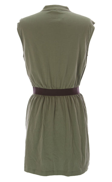 Joan Vass Women's Pocket Tunic Dress Olive