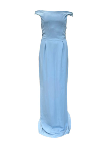 Max Mara Women's Sky Blue Cele Off Shoulder Maxi Dress Size 4 NWT