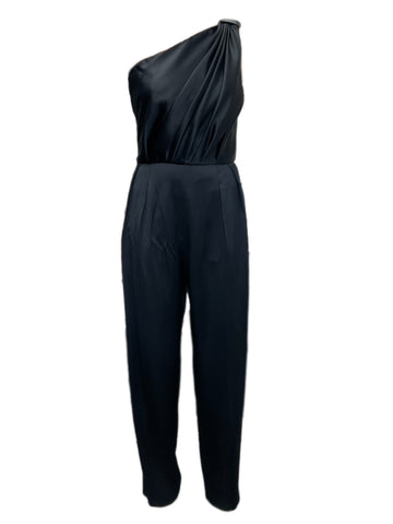 Max Mara Women's Black Cprova One Shoulder Jumpsuit Size 8 NWT