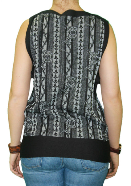 CUSTO BARCELONA Women's Cross Black Sleeveless Sweater 2390715 $128 NWT