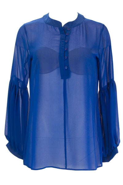 Atina Cristina Women's Button Front Sheer Blouse T3047AD19 $145 NWT