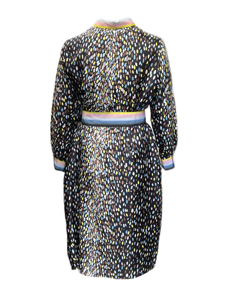 Marina Rinaldi Women's Nero Demetra Silk Shirt Dress NWT