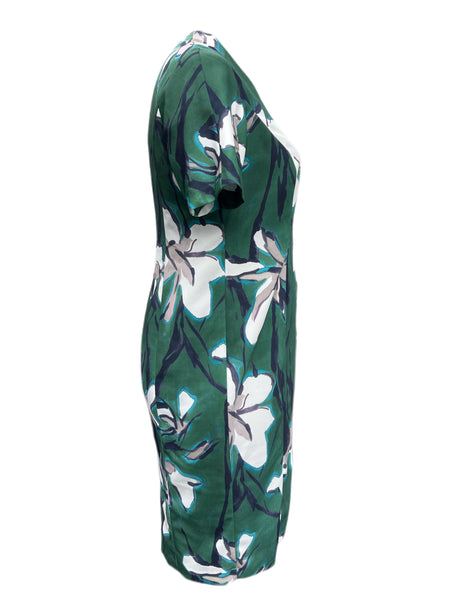 MARINA RINALDI Women's Green Destino Floral Printed Dress $485 NWT