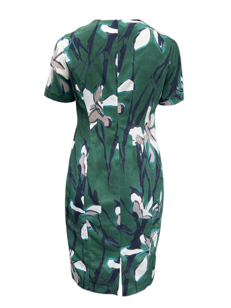 MARINA RINALDI Women's Green Destino Floral Printed Dress $485 NWT