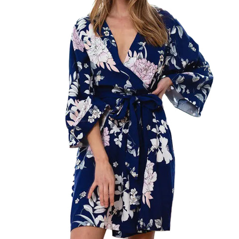 YUMI KIM Women's Ever After Navy Dream Lover Robe #PJ18088 NWT