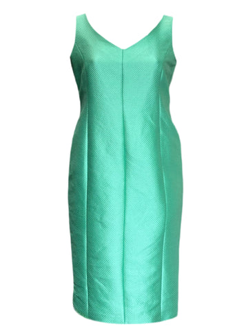 MARINA RINALDI Women's Green Durata Textured Sheath Dress $825 NWT