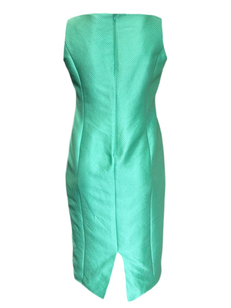 MARINA RINALDI Women's Green Durata Textured Sheath Dress $825 NWT