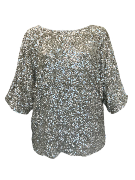 Marina Rinaldi Women's Ivory Fata Beaded Blouse NWT